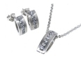 Комплект украшений серьги+подвески, серебро 925, куб циркон 006 16 21-00112 2009 г инфо 10080y.