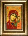 Казанская Божья матерь (темпера) Икона с кристаллами Сваровски 2009 г инфо 13181o.